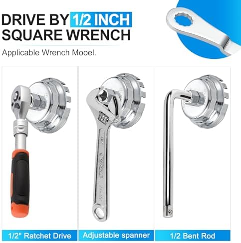 35PCS Oil Filter Wrench Set, 1/2" Drive Cup Type, Stainless Steel - Image 7