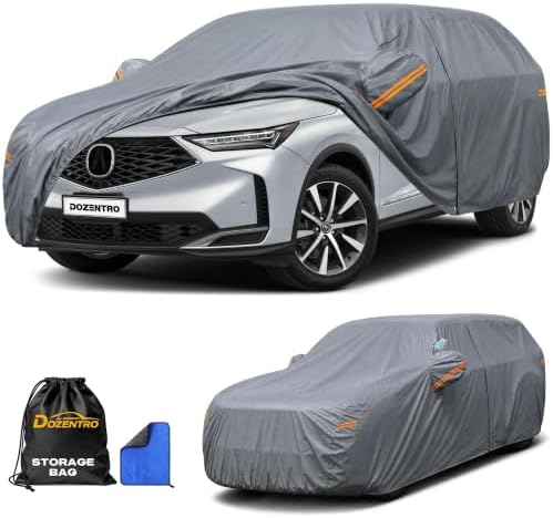 Waterproof MDX(2007-2026) Car Cover with Breathable Vents, [Upgrade] Premium Covers with Cotton Liner and Zipper Door,Sun Rain Snow Dust Uv Protection.(Gift with Towel) by Unknown