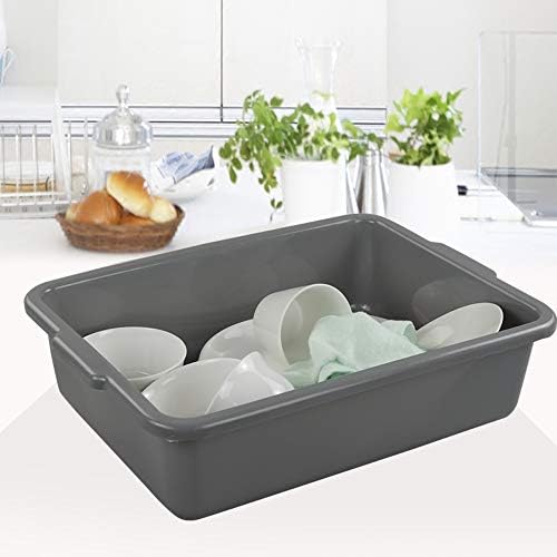 4-Pack Bus Tubs, Commercial Tote Box, Plastic Bus Box (13 L), Grey - Image 5