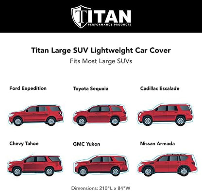 Titan Jet Black Poly 210T Car Cover for Large SUV 207-212" Waterproof, UV Protection, Scratch Resistant, Driver-Side Zippered Opening. Fits Escalade, Sequoia, Yukon and More. - Image 5
