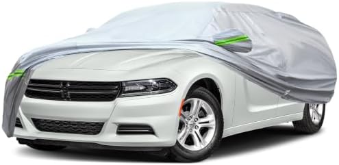 AUQDD 6-Layers Premium Sedan Car Cover Waterproof All Weather Weatherproof UV Sun Protection Snow Dust Storm Resistant Outdoor Exterior Custom Form-Fit Full Padded Car Cover with Straps 197"-208" K4 by AUQDDAutoPartsWholesale