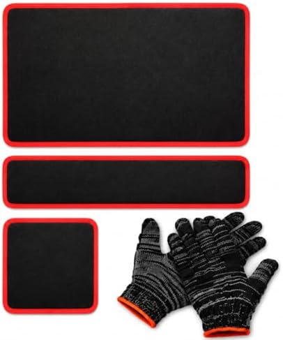 3‑Piece Flexible Magnetic Tool Mat Set, Heavy‑Duty Magnetic Mat for Tools, Strong‑Grip Magnetic Parts Holder with Non‑Slip Surface,Ideal for Auto Repair, Workshop & Jobsite Organization,Red by Tikelly