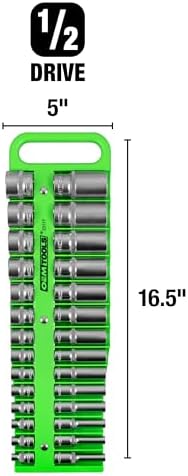 OEMTOOLS 23118 1/2" Drive Portable Magnetic Socket Organizer, Sockets Organizer, 1/2 Inch Socket Organizer, Green - Image 2