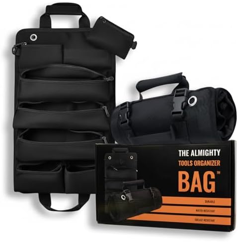 Heavy Duty Roll-Up Tool Organizer Bag | Black by TheAlmightyTools
