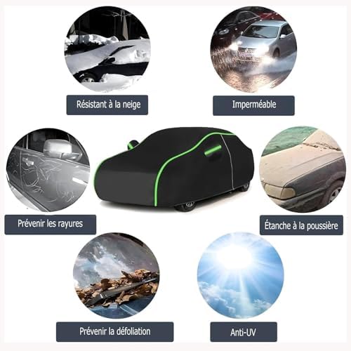 Full Exterior Covers for Ope-l Astra H(2004-2010) car Covers for Outside Storage,with Zipper Door,Windproof Straps & Reflective Strips - Image 2