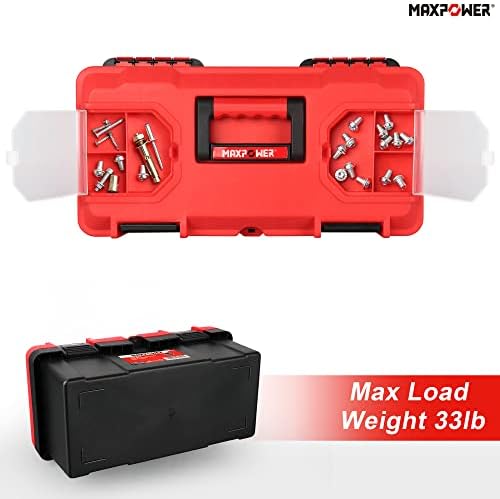 MAXPOWER Tool Box 16 inch, Plastic Small Tool Box with Latch Removable Tray - Image 4