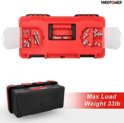 MAXPOWER Tool Box 16 inch, Plastic Small Tool Box with Latch Removable Tray - Image 4