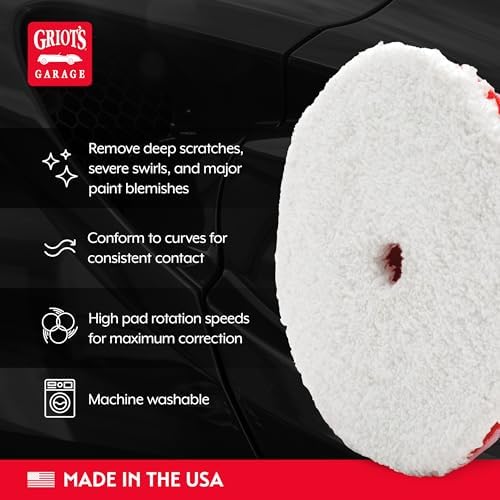 Griot's Garage BOSS 6.5” Microfiber Pads for Car Polishing and Detailing, Buffing Pads for Moderate and Severe Scratch Removal, Set of 2 - Image 3