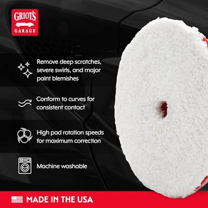 Griot's Garage BOSS 6.5” Microfiber Pads for Car Polishing and Detailing, Buffing Pads for Moderate and Severe Scratch Removal, Set of 2 - Image 3