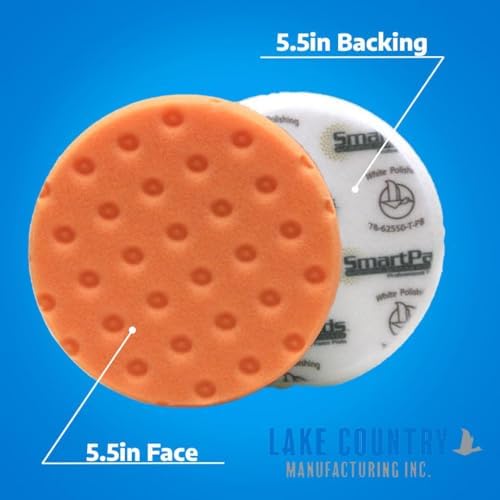 Smart Foam Pads Dual Action 5.5 inch Cut and Polish Combo (3-White, 3-Orange, 5.5 inch) | Perform 2-Step Compounding/Polishing Automotive Paint Correction Detail with Ease! - Image 5