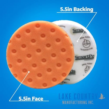Smart Foam Pads Dual Action 5.5 inch Cut and Polish Combo (3-White, 3-Orange, 5.5 inch) | Perform 2-Step Compounding/Polishing Automotive Paint Correction Detail with Ease! - Image 5