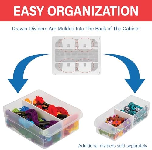 Akro-Mils 24-Drawer Plastic Storage Cabinet, 20" W x 6" D x 16" H, Black - Image 5