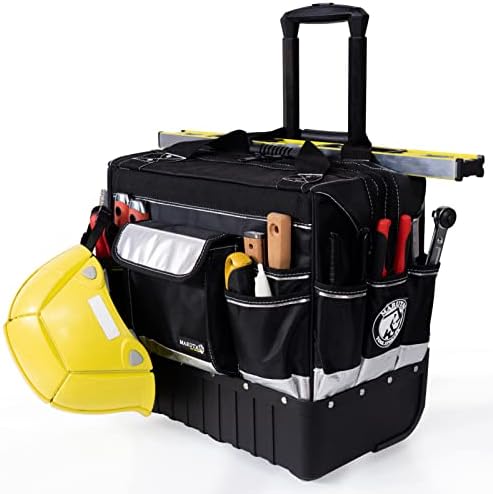 MARUTAI 18in Rolling Tool Bag with Wheels, 29 Pocket Organizer for Jobsites by MARUTAITOOLSTORAGE