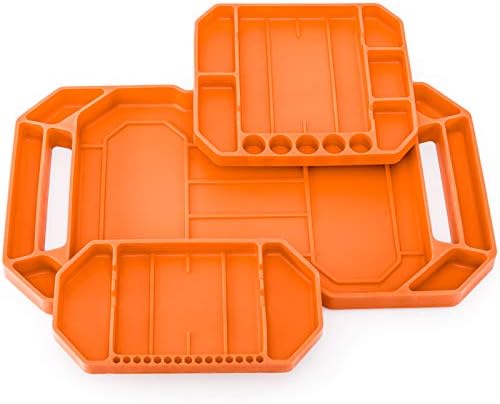3pcs Large Non-Slip Flexible Silicone Tool Tray, Mechanic Tool Mat, Tool Organizer, Tool Storage, Tool Holder, Grip Mats, No Magnets, Christmas Day Gift for Men, Father’s Day Gift by Aocoom