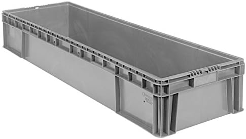 Buckhorn SW4815080201000 Plastic Straight Wall Storage Container Tote, (48-Inch x 15-Inch x 7-1/2-Inch), Light Gray by Akro-Mils