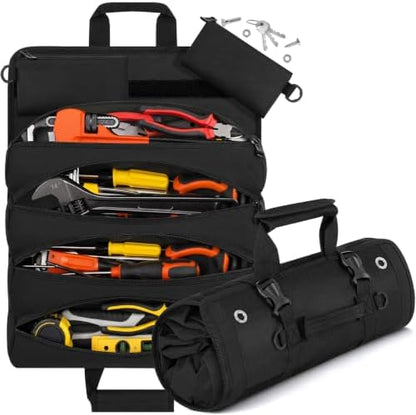 ANILD 15.5 Inch Large Long Tool Bag Roll Up, Roll Up Tool Bag Organizer by ANILD