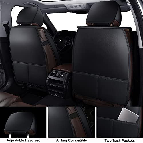 MIROZO Seat Covers Full Set, Leather Car Seat Covers for Sedan SUV Truck - Image 3