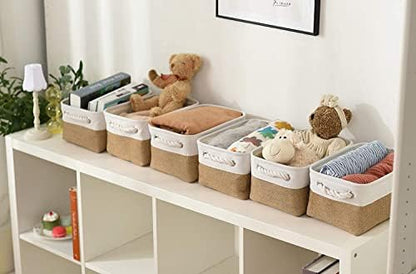 Small Baskets for Organizing, [6 PCS] Collapsible Storage Baskets for Shelves, Storage Bins Boxes Cubes for Clothes Books - Image 3