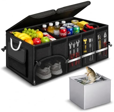 92L Large Collapsible Trunk SUV Organizer with Cover by Unknown