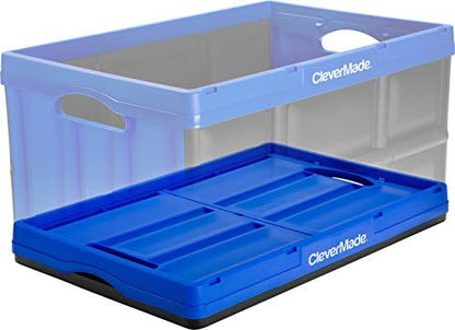 CleverMade CleverCrates Collapsible Storage Bin, 62L, Royal Blue - Image 2