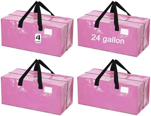 4 Pcs 24 Gallon Extra Large Moving Bags Heavy Duty Storage Bag by Clysee