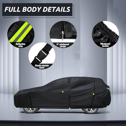 Car Cover Waterproof All Weather for Automobiles, Size A7 (191-201 inch) - Image 6