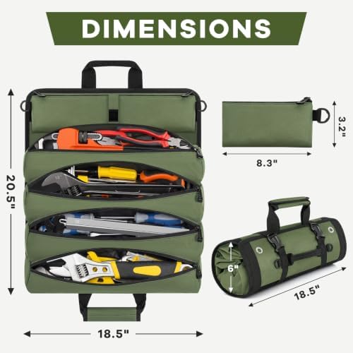 ANILD 18.5 Inch Extra Long Tool Bag Roll Up, Roll Up Tool Bag Organizer - Image 2