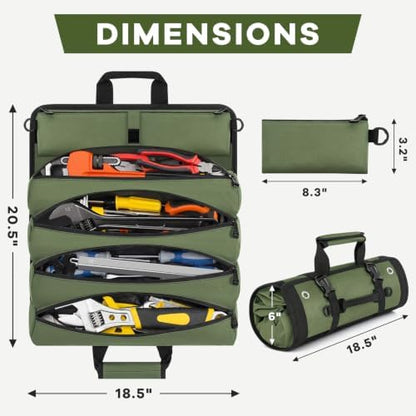 ANILD 18.5 Inch Extra Long Tool Bag Roll Up, Roll Up Tool Bag Organizer - Image 2