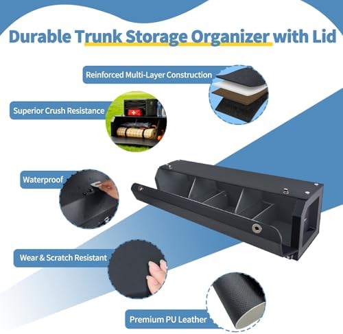 Trunk Organizer for SUV, Leather Car Organizers and Storage With Lid - Image 4