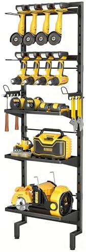 BUKFEN Garage Tool Storage Rack, Wall Mount 5-Tier Metal Organizer by bukfen