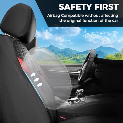 FLORICH Front Car Seat Covers, Leather Seat Covers for Cars, Waterproof Car Seat Protector Breathable, Front Seat Covers for Cars, Automotive Seat Covers Universal Fit for Most SUV Pick-up Truck - Image 5