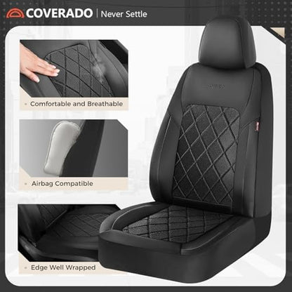 Coverado Car Seat Covers, Seat Covers Full Set, 5 Seats Automotive Seat Cover, Mesh Breathable Seat Protectors, Universal Fit for Most Cars - Image 2