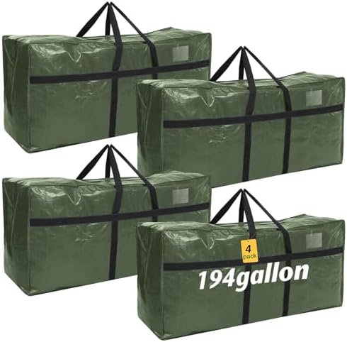 4 Pcs 194 Gallon Extra Large Moving Bags Heavy Duty Storage Bag by Clysee