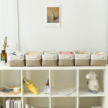 Small Storage Baskets for shelves,Fabric Storage Baskets for closet,rectangular Collapsible baskets for organizing clothes,books,gifts - Image 3