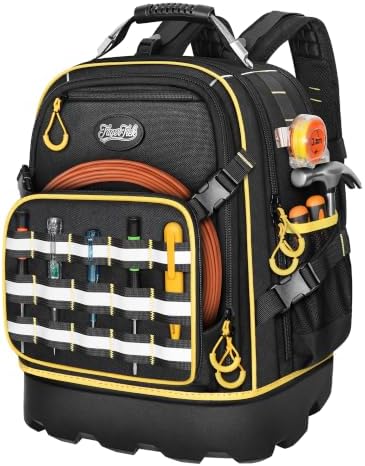 Tool Backpack Heavy Duty with 52 Pockets, 41L Large HVAC Tool Bag Backpack by TagerTrek
