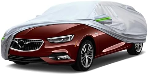 Full Car Cover Universal 6 Layers Outdoor Thicked All Weather Cover, Sunshield, Waterproof, Snow Proof, UV Proof, Scratch Proof, Bird Droppings, 6 Reflective Strips, Fits Sedans up 197"-208" by QUYDDC