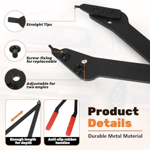 26" Internal Retaining Ring Pliers for GM 5L40 5L50 6L50 6L80 6L90 Transmission, Heavy Duty Large Snap Ring Pliers with Straight Tips, Extra Long Transmission Snap Ring Removal Tool - Image 3