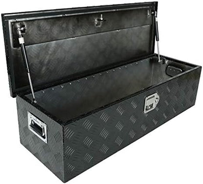 BLACKHORSE-RACING 39 x 13 x 10 Inches Heavy Duty Truck Bed Tool Box，Diamond Plate Trailer Pickup Truck Bed ATV Storage Organizer Toolboxes, Black by BLACKHORSE-RACING