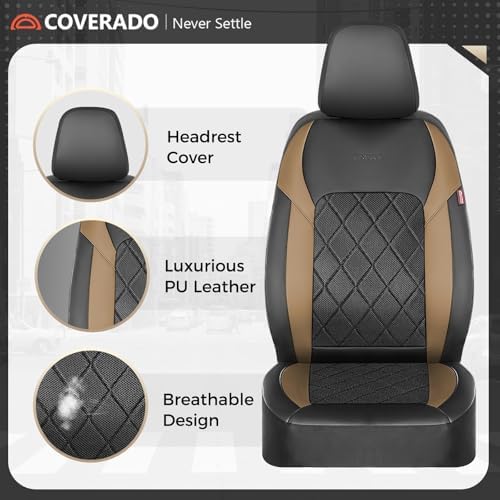 Coverado Car Seat Covers, Front Seat Covers, 2 Front Automotive Seat Cover, Mesh Breathable Seat Protectors, Universal Fit for Most Cars - Image 3
