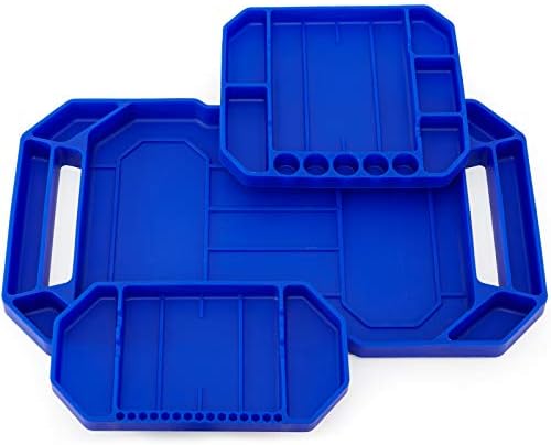 3pcs Large Non-Slip Flexible Silicone Tool Tray, Mechanic Tool Mat, Tool Organizer, Tool Storage, Tool Holder, Grip Mats, No Magnets, Christmas Day Gift for Men, Father’s Day Gift by Aocoom