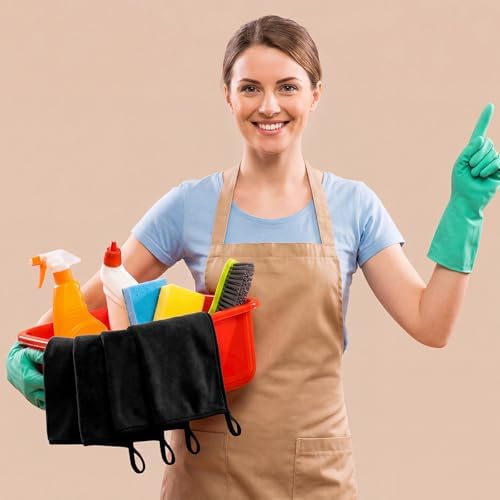 Tallew 60 Pcs Black Microfiber Towels: 16"x16" Microfiber Drying Towels Bulk Micro Fiber Car Cleaning Cloth for Cars Drying Washing Polishing Cleaning Household Supplies - Image 6
