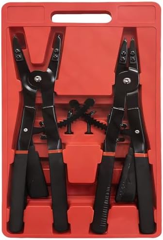 8MILELAKE Heavy Duty Circlip Pliers,16" Snap Ring Pliers Set External and Internal Pliers, Straight, 45°90° Tips by 8MILELAKE