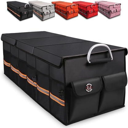 Trunk Organizer Cargo Organizer Trunk Storage Waterproof Collapsible Durable Multi Compartments-((Oversize,Black) by LILIBZAKI