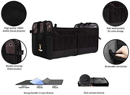 Tuff Viking Convertible SUV Trunk Organizer | Truck Bed Organizer for SUVs, Autos, Trucks and Jeeps with Tie Down Straps - Image 2