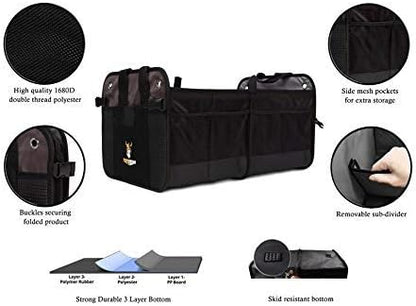 Tuff Viking Convertible SUV Trunk Organizer | Truck Bed Organizer for SUVs, Autos, Trucks and Jeeps with Tie Down Straps - Image 2