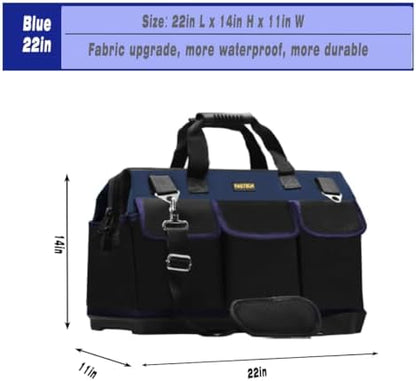 FASTECH 22in Heavy Duty Bottom Tools Bag With Wide Mouth For Tool Storage, Carrier and Organizer, Tote Bag for Men/Women, Wide Mouth Tool Bags With Inside Pockets (22 Inch) - Image 2