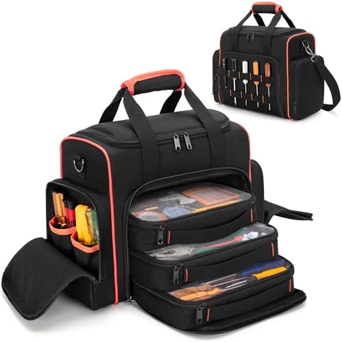 Marscamd Tool Bag with 3 Removable Cases, 2 Layers Tool Tote for Hand Tools by Marscamd
