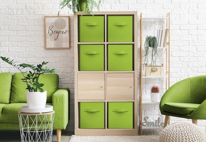 Sorbus Fabric Storage Cubes, 6-Pack Foldable Bins (11 Inch, Green) - Image 4