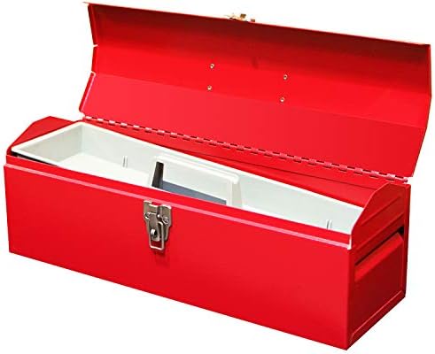 BIG RED TB101 Torin 19" Hip Roof Style Portable Steel Tool Box with Metal Latch Closure and Removable Storage Tray, Red, 19.1" x 6.1" x 6.5" - Image 3