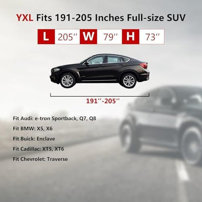 Tecoom Waterproof All Weather SUV Cover, Cotton Lined Hail Protector with Zipper Door, UV Sun Snow Wind Protection, Universal Fit for SUV (191"–205") - Image 6
